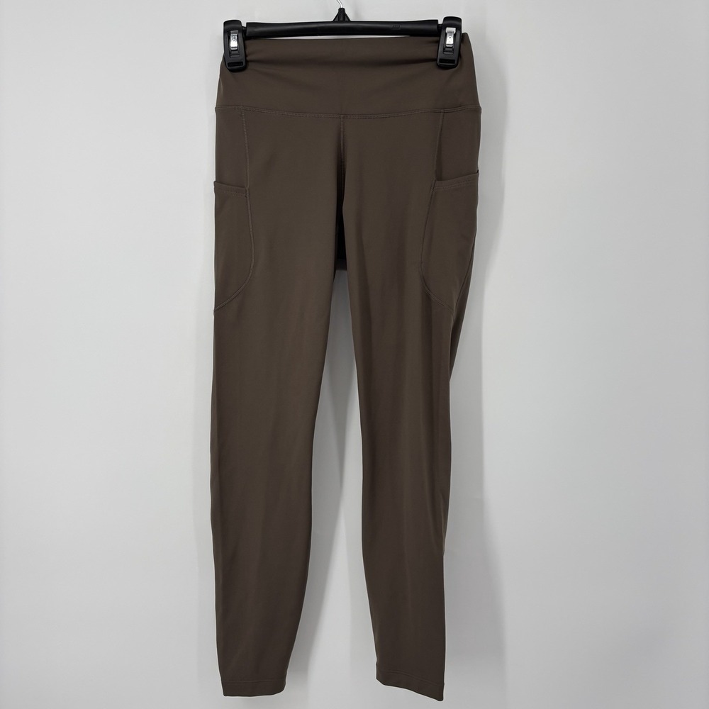 Nike One Leggings Women's Size Medium Brown Pockets Athletic Gym Running‎